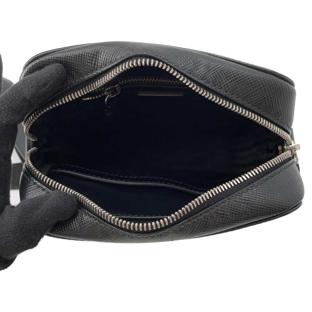 Prada Shoulder Bag Logo Saffiano Crossbody Black - Picture 5 of 12